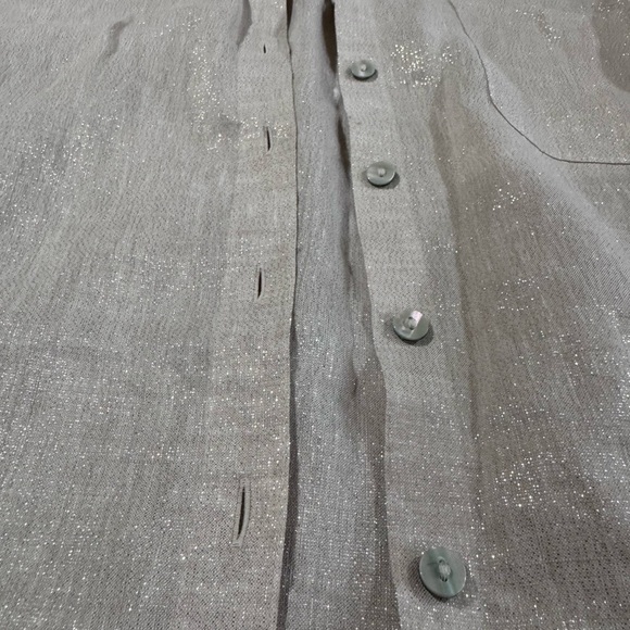 Chico's Cream Notched Collar Button Down Shirt - Picture 11 of 11